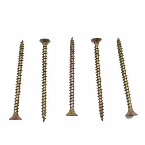 DIN7505 Yellow Zinc Plated Carbon Steel C1022A Pozi Drive Flat Countersunk Csk Head Wood Self Tapping Chipboard Screws